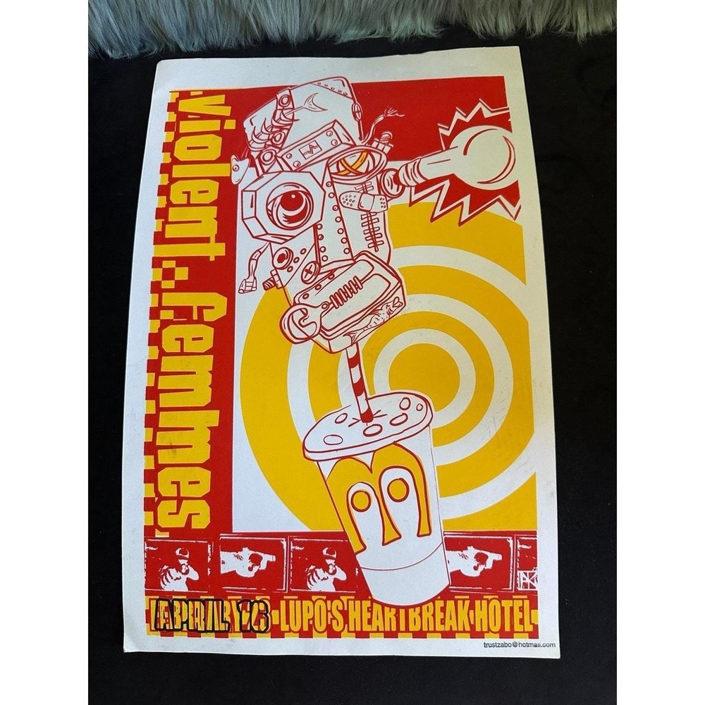 Violent Femmes Concert Poster 90s Lupo's 11" x 17" Spring 2000 Tour RARE